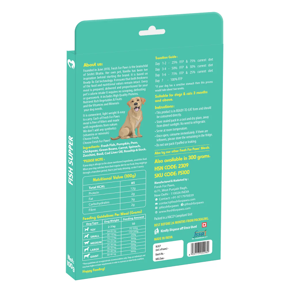 Fresh For Paws Fish Supper Dog Wet Food (100g) - Image 4