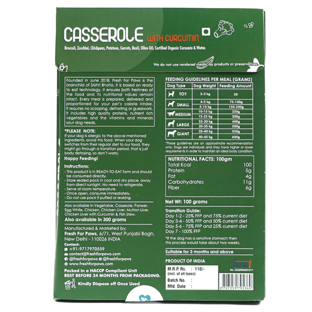 Fresh For Paws Vegetable Stew & Casserole with Curcumin Vegetarian Dog Wet Food - Image 8
