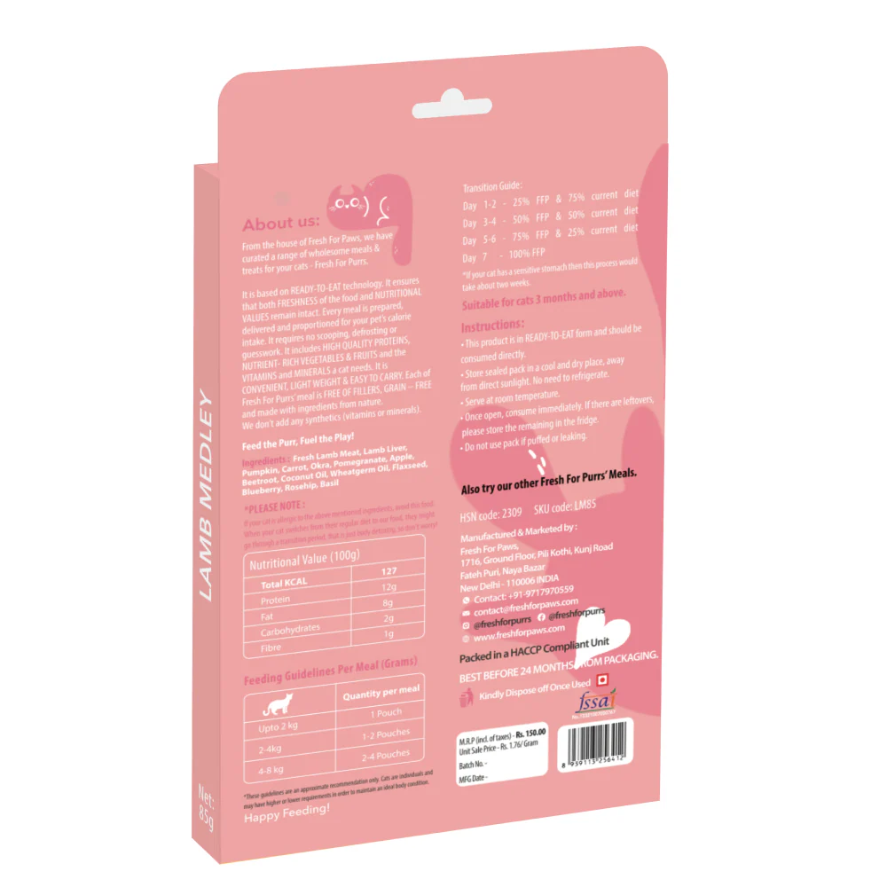 Fresh For Purrs Lamb Medley Wet Food for Cats - Image 3