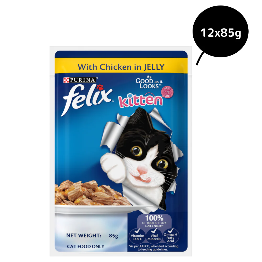 Friskies Kitten Cat Dry Food and Purina Felix Chicken with Jelly Kitten Cat Wet Food Combo - Image 13