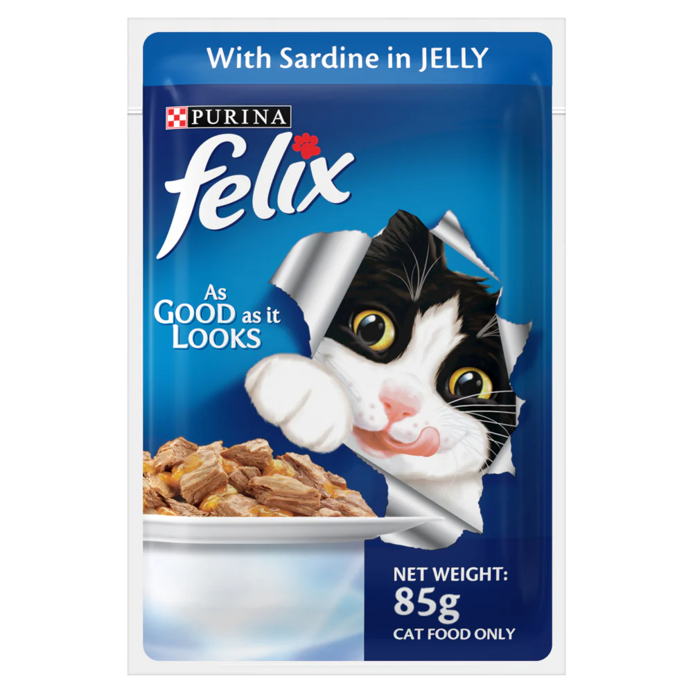 Friskies Seafood Cat Dry Food and Purina Felix Sardine with Jelly Adult Cat Wet Food Combo - Image 15