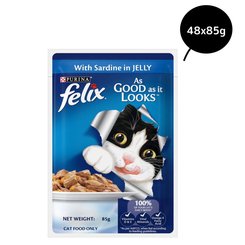 Friskies Seafood Cat Dry Food and Purina Felix Sardine with Jelly Adult Cat Wet Food Combo - Image 21