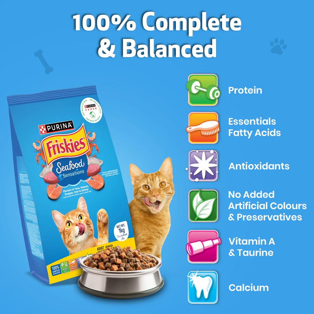 Friskies Seafood Cat Dry Food and Purina Felix Salmon with Jelly Adult Cat Wet Food Combo - Image 10