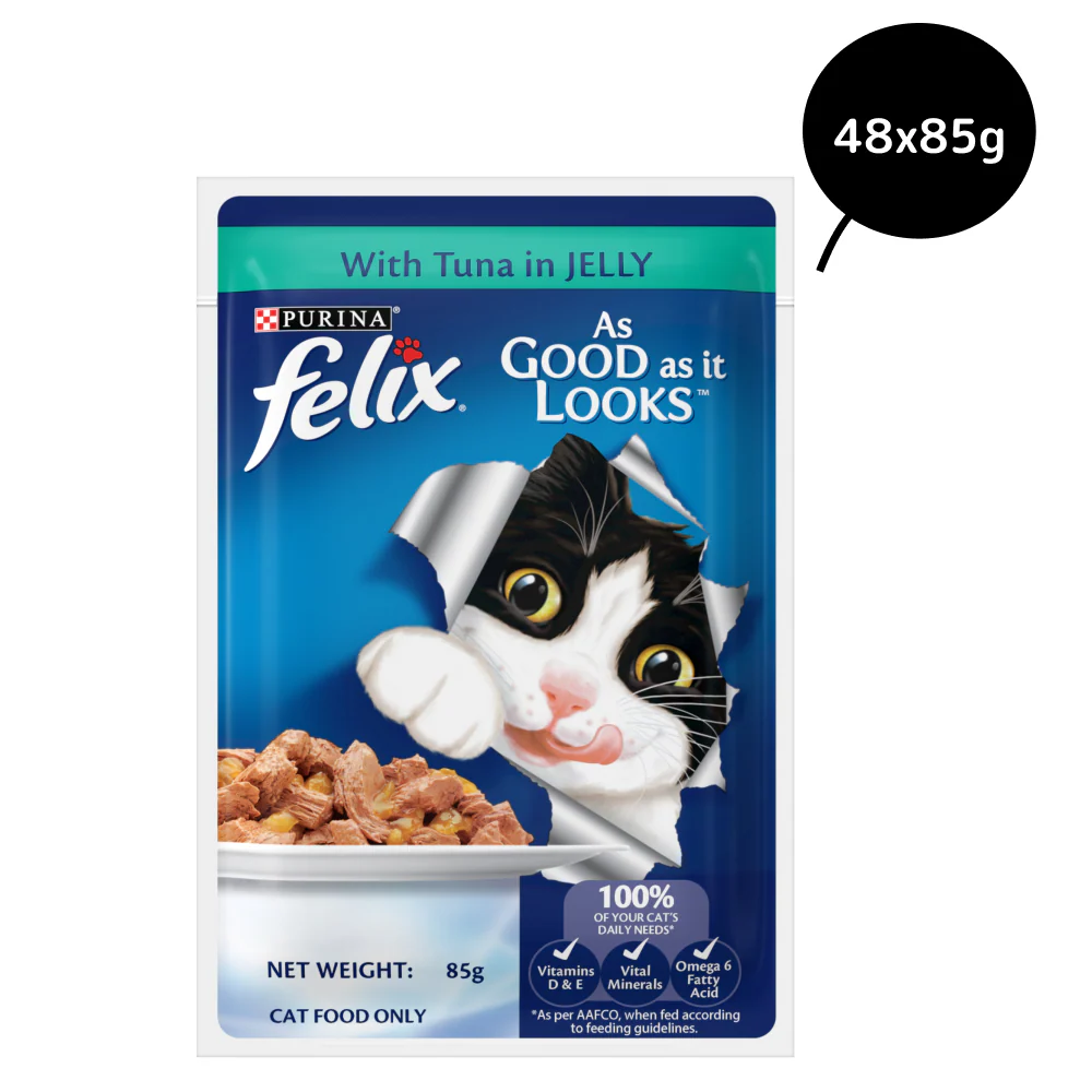 Friskies Seafood Cat Dry Food and Purina Felix Tuna with Jelly Adult Cat Wet Food Combo - Image 22