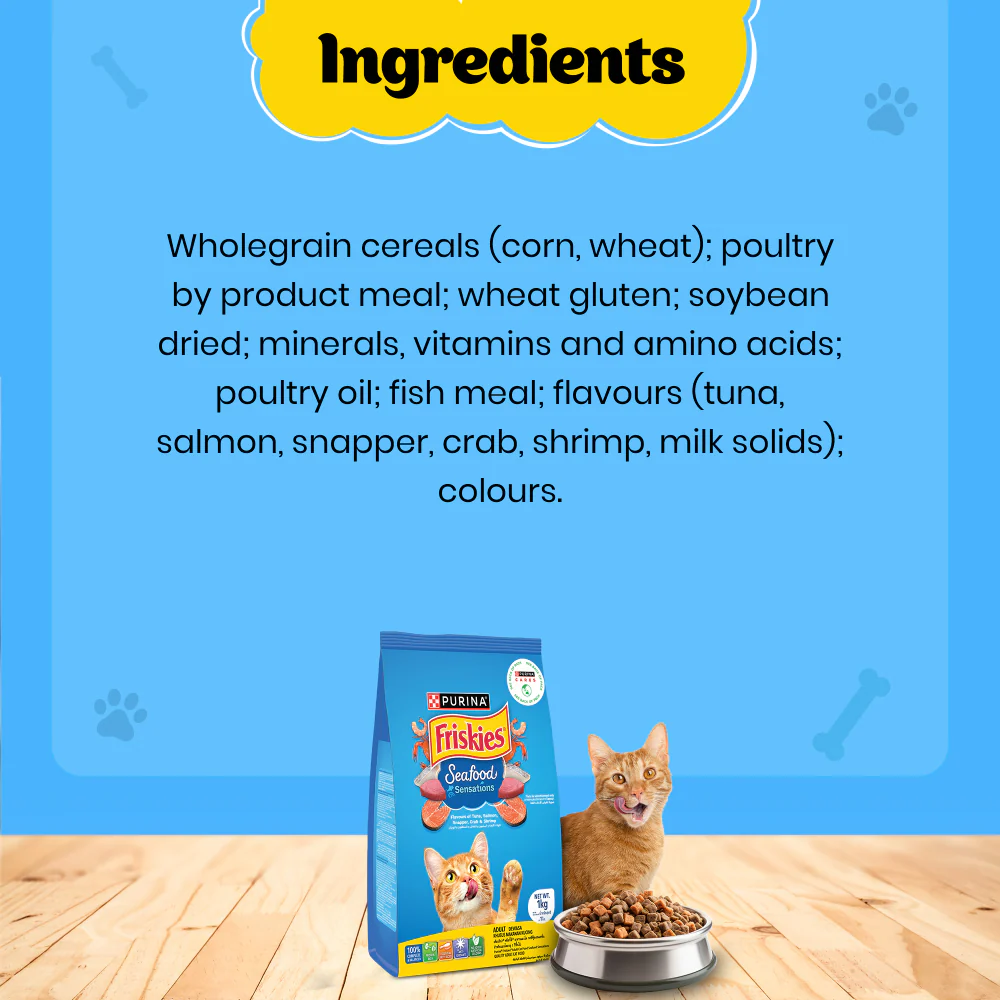 Friskies Seafood Cat Dry Food and Purina Felix Salmon with Jelly Adult Cat Wet Food Combo - Image 4