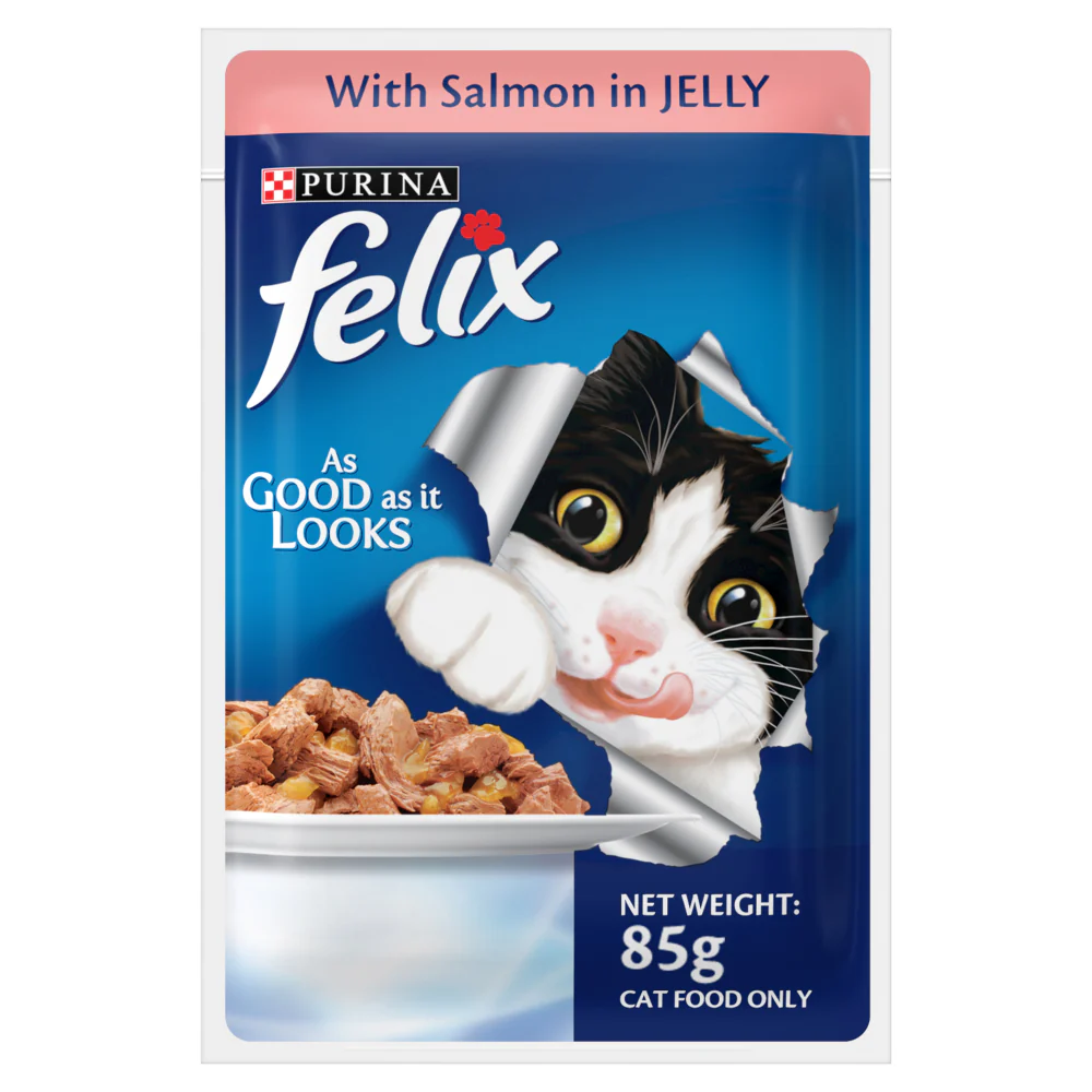Friskies Seafood Cat Dry Food and Purina Felix Salmon with Jelly Adult Cat Wet Food Combo - Image 15
