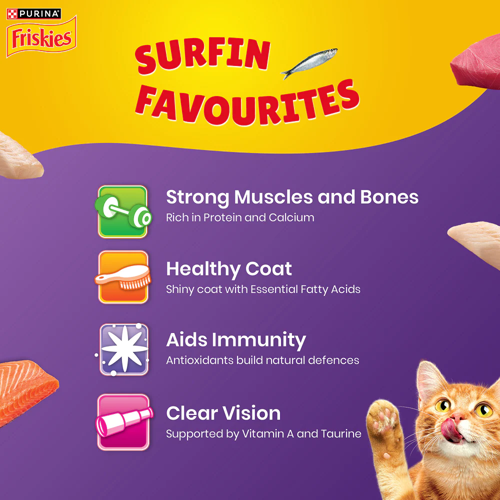 Purnia Friskies Surfin Favourites Adult Cat Dry Food - Image 6