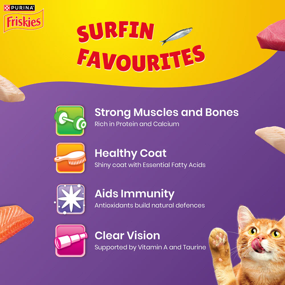 Purnia Friskies Surfin Favourites Adult Cat Dry Food - Image 4