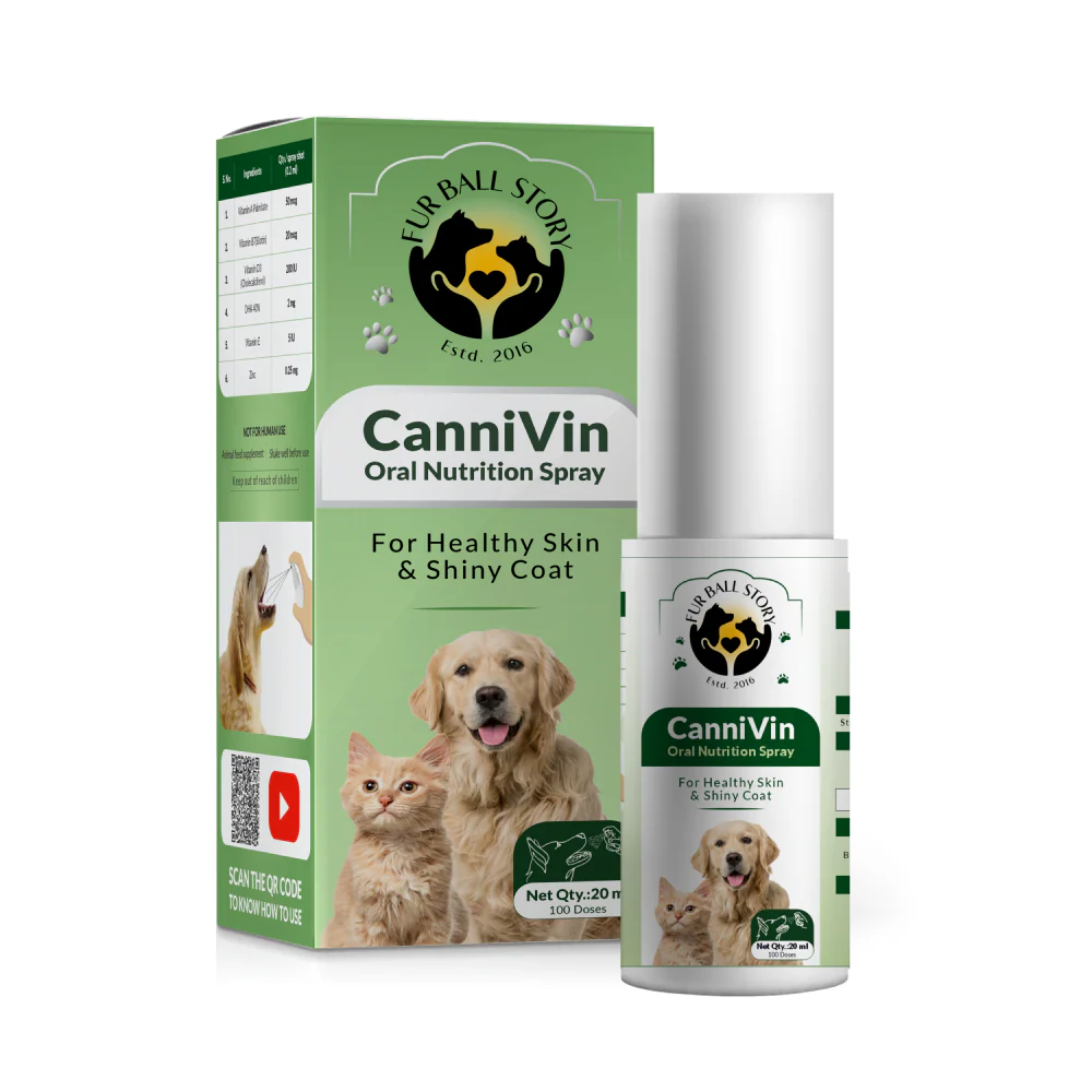 FurBall Story Cannivin Healthy Skin & Shiny Coat Spray for Dogs