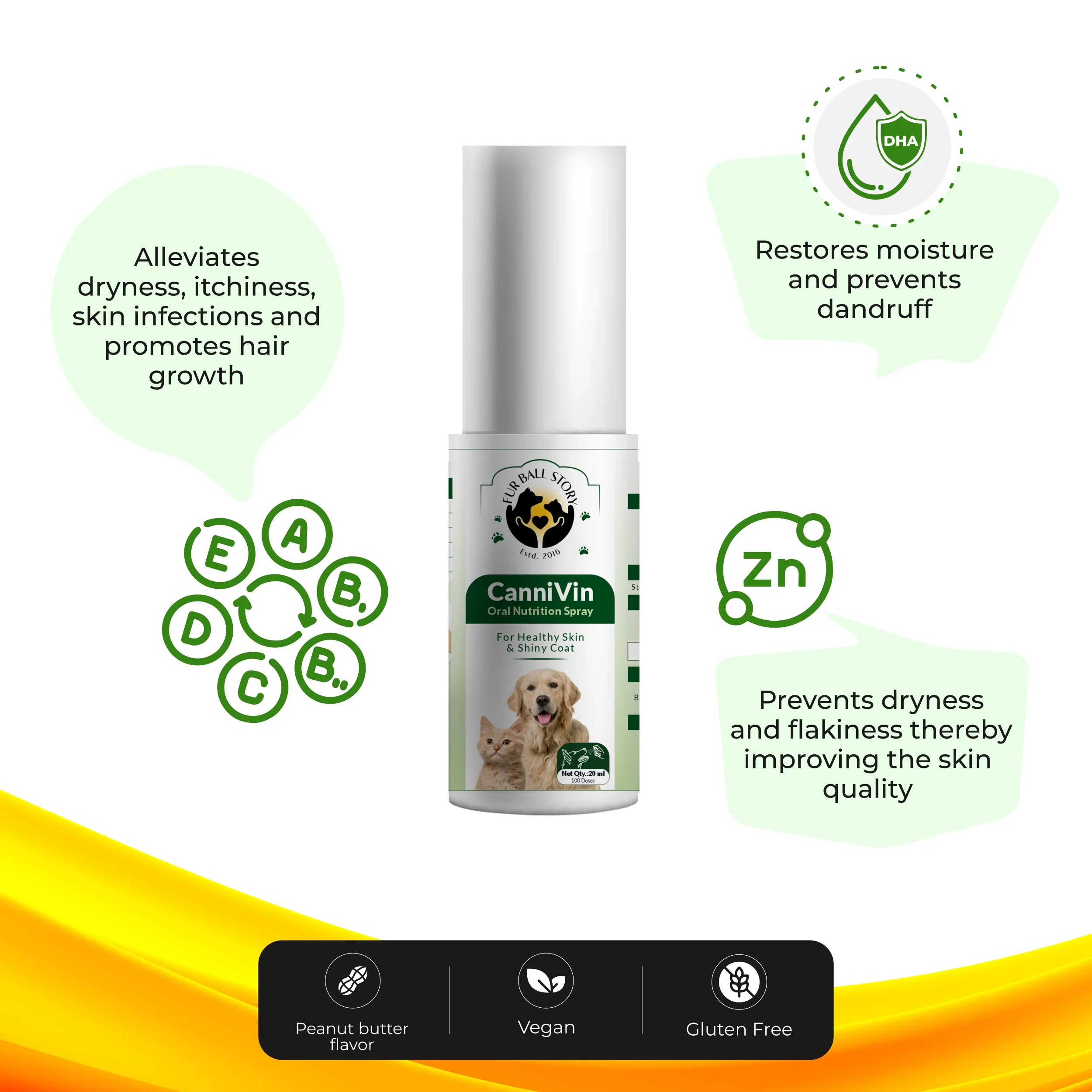 FurBall Story Cannivin Healthy Skin & Shiny Coat Spray for Dogs - Image 3