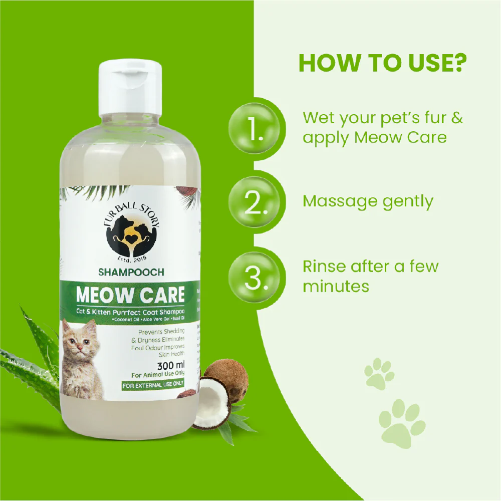 FurBall Story Shampooch Meow Care Shampoo for Cats - Image 5