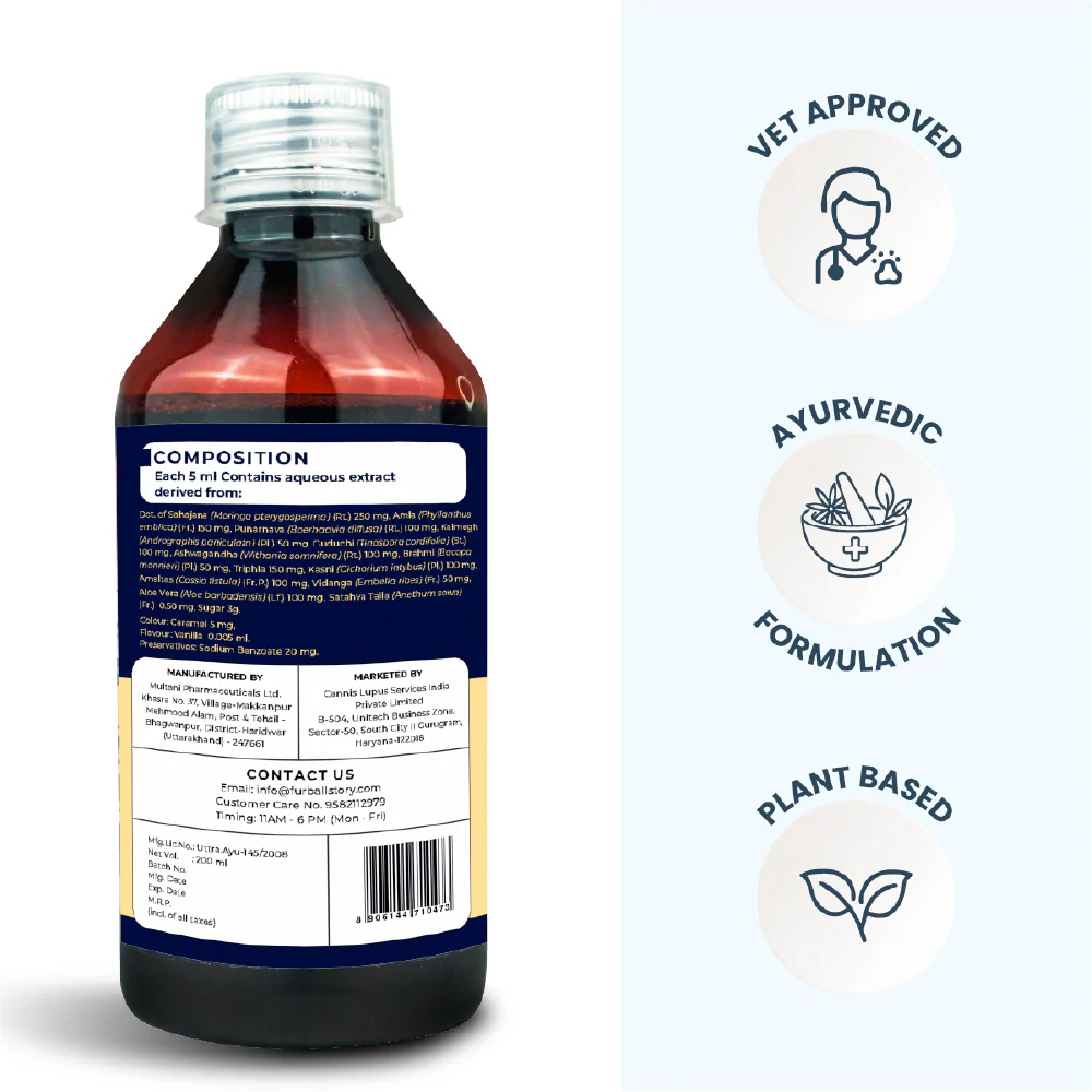 FurBall Story Supertonic Overall Wellness Syrup for Dogs and Cats - Image 2