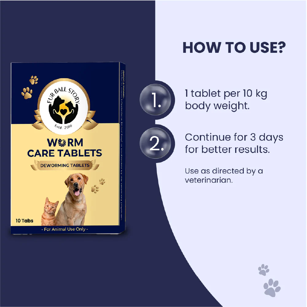 FurBall Story Worm No More Deworming Tablet for Dogs and Cats - Image 3