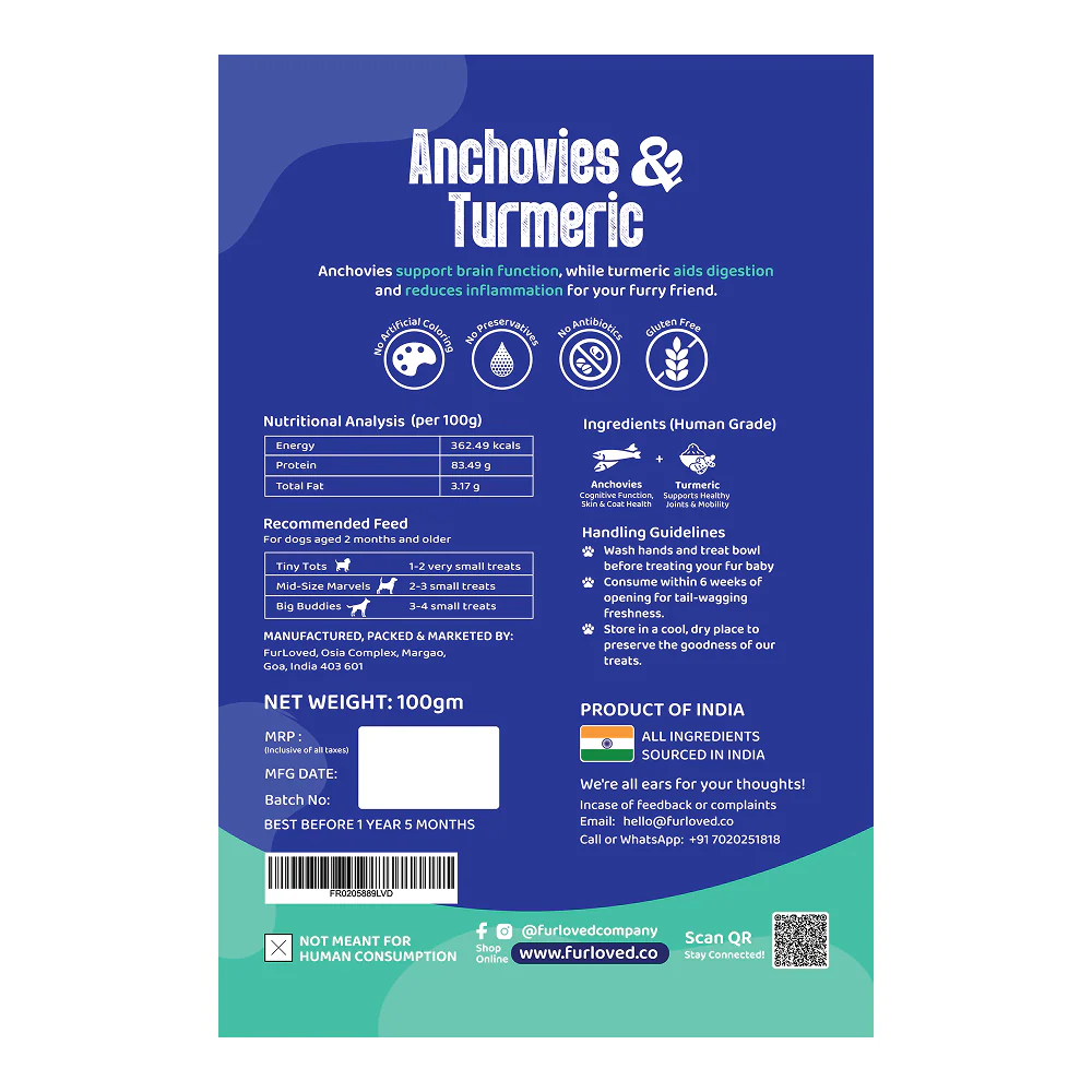 FurLoved Anchovies and Turmeric Omega Dog Treats - Image 5