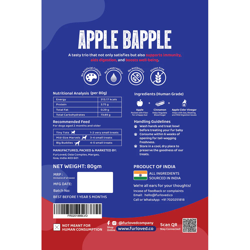FurLoved Apple Bapple Dog Treats - Image 2