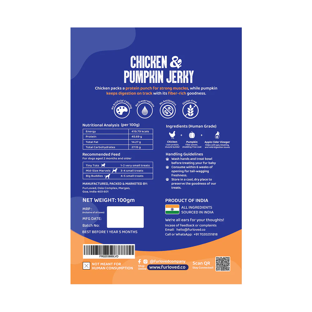 FurLoved Chicken and pumpkin High Protein Dog Treats - Image 6