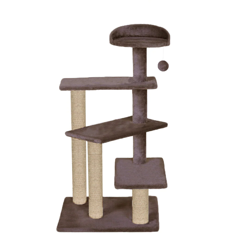 Furrlovers 3 Tier Stairs with Scratching Posts Cat Tree with Plush Bed (Brown) - Image 6