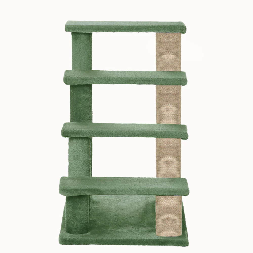 Furrlovers 4 Tier Stairs with Jute Scratching Posts and Plush Climbing Steps for Cats (Green) - Image 6