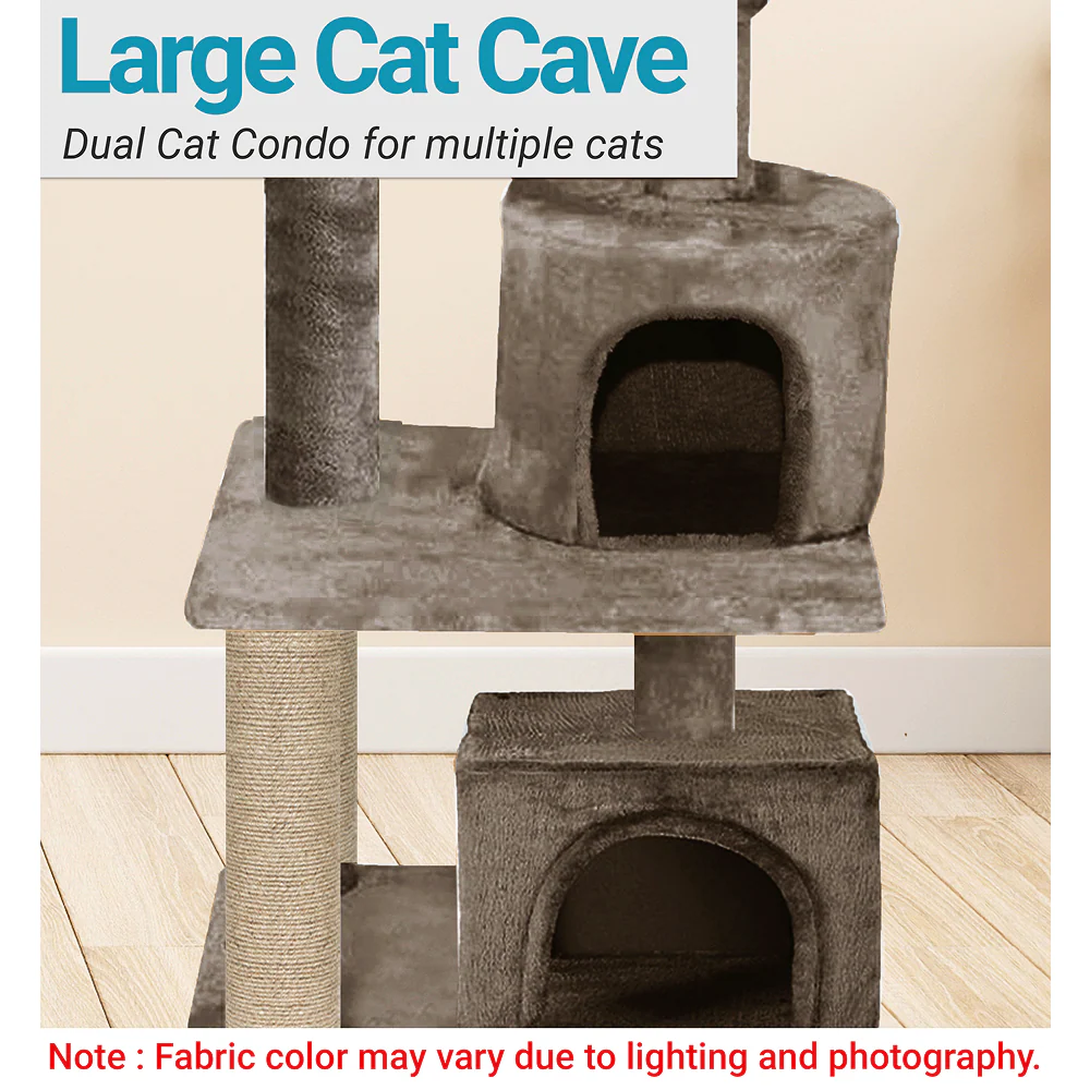 Furrlovers Activity Kitten Tree with Fur Fabric Condo Top Perch and Jute Rope Posts (Brown) - Image 2