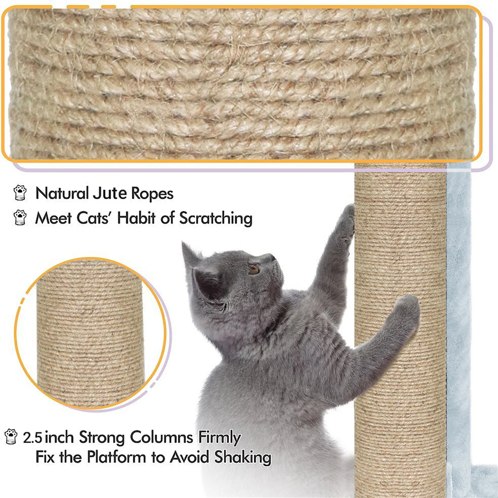 Furrlovers Activity Kitten Tree with Fur Fabric Condo Top Perch and Jute Rope Posts (Brown) - Image 3