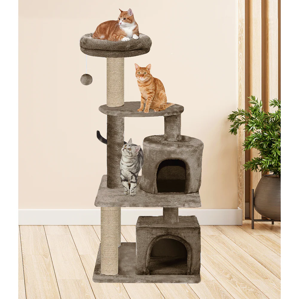 Furrlovers Activity Kitten Tree with Fur Fabric Condo Top Perch and Jute Rope Posts (Brown) - Image 6