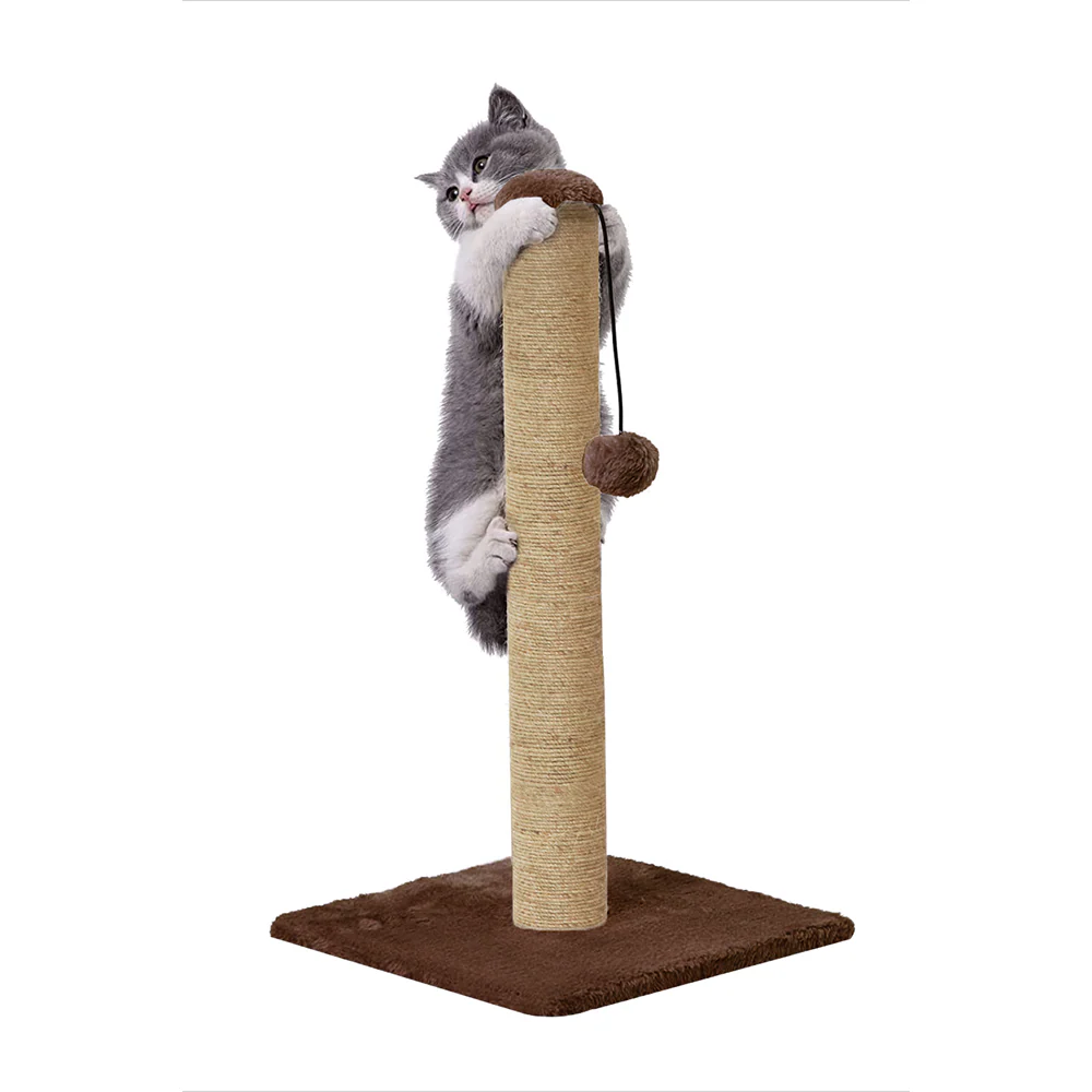 Furrlovers Cat & Kitten Scratching Post Tree with Hammock, Toy & Jute Rope (Brown) - Image 4
