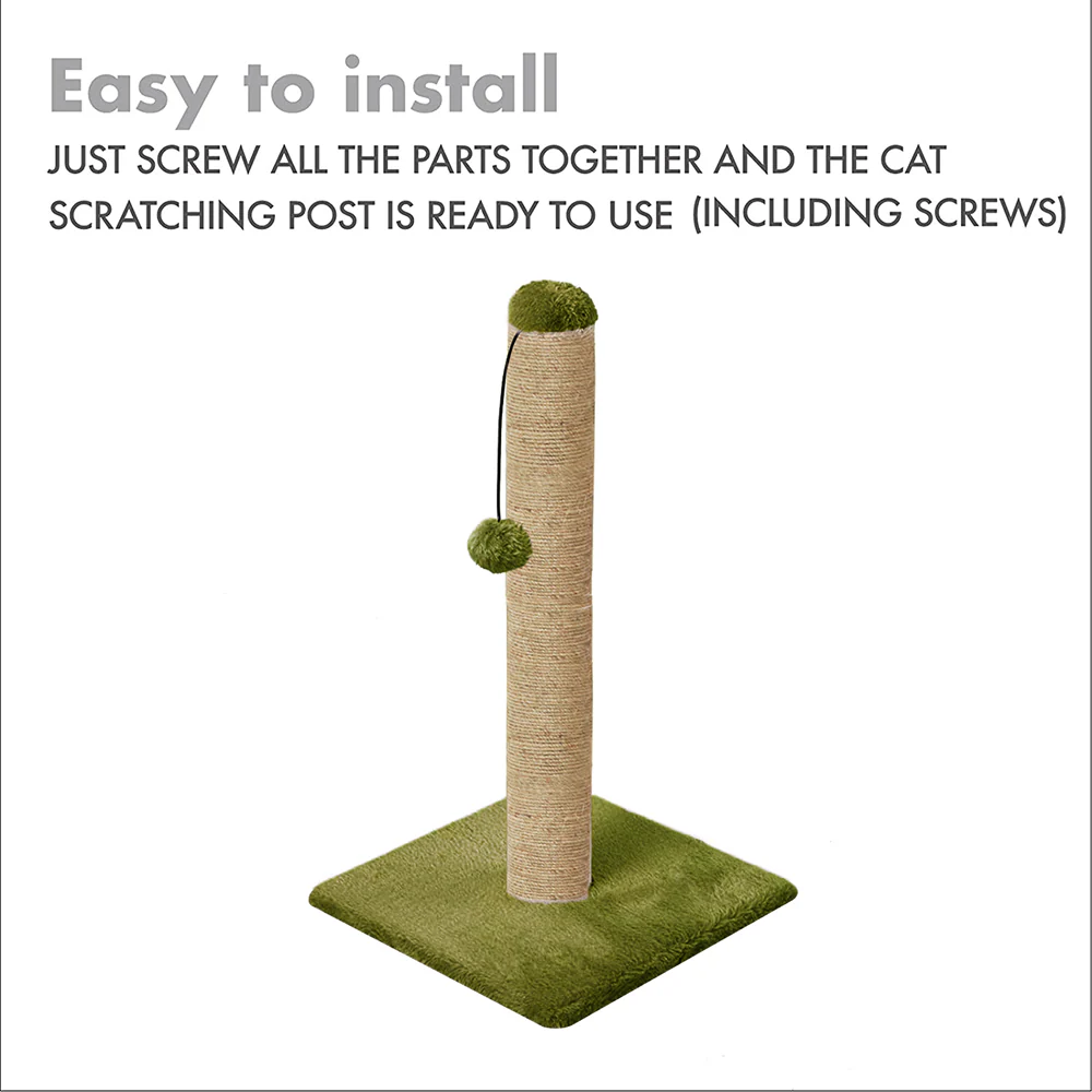 Furrlovers Cat & Kitten Scratching Post Tree with Hammock, Toy & Jute Rope (Green) - Image 3