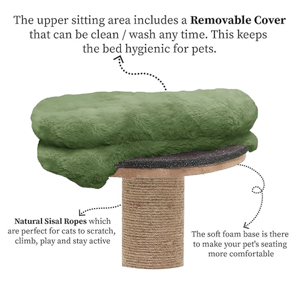Furrlovers Fur Activity Cat Tree Scratching Post with Sisal Tower (Green) - Image 2
