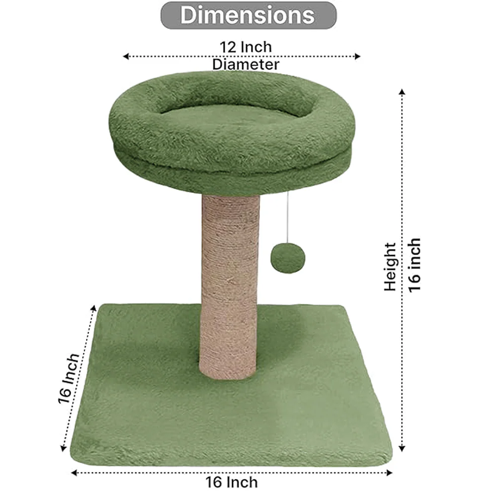 Furrlovers Fur Activity Cat Tree Scratching Post with Sisal Tower (Green) - Image 3