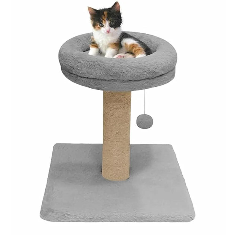Furrlovers Fur Activity Cat Tree Scratching Post with Sisal Tower (Grey) - Image 2