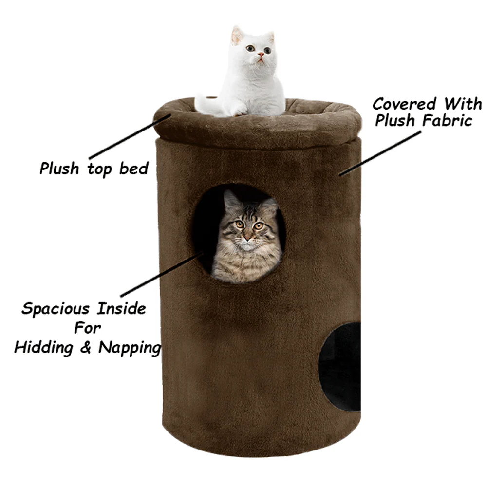 Furrlovers House with Plush Cushion for Cats (Brown) - Image 2
