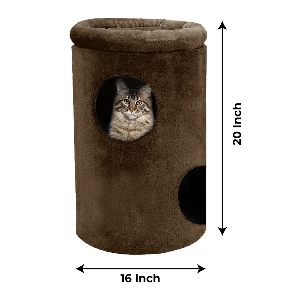 Furrlovers House with Plush Cushion for Cats (Brown) - Image 4
