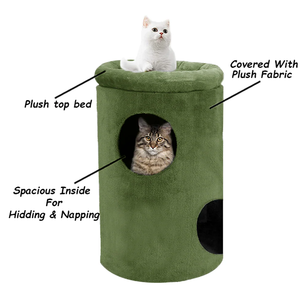Furrlovers House with Plush Cushion for Cats (Green) - Image 2
