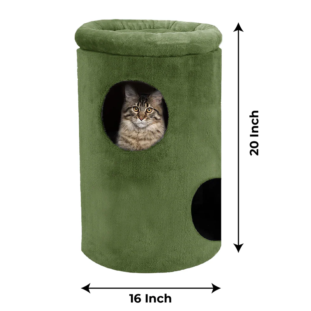 Furrlovers House with Plush Cushion for Cats (Green) - Image 4