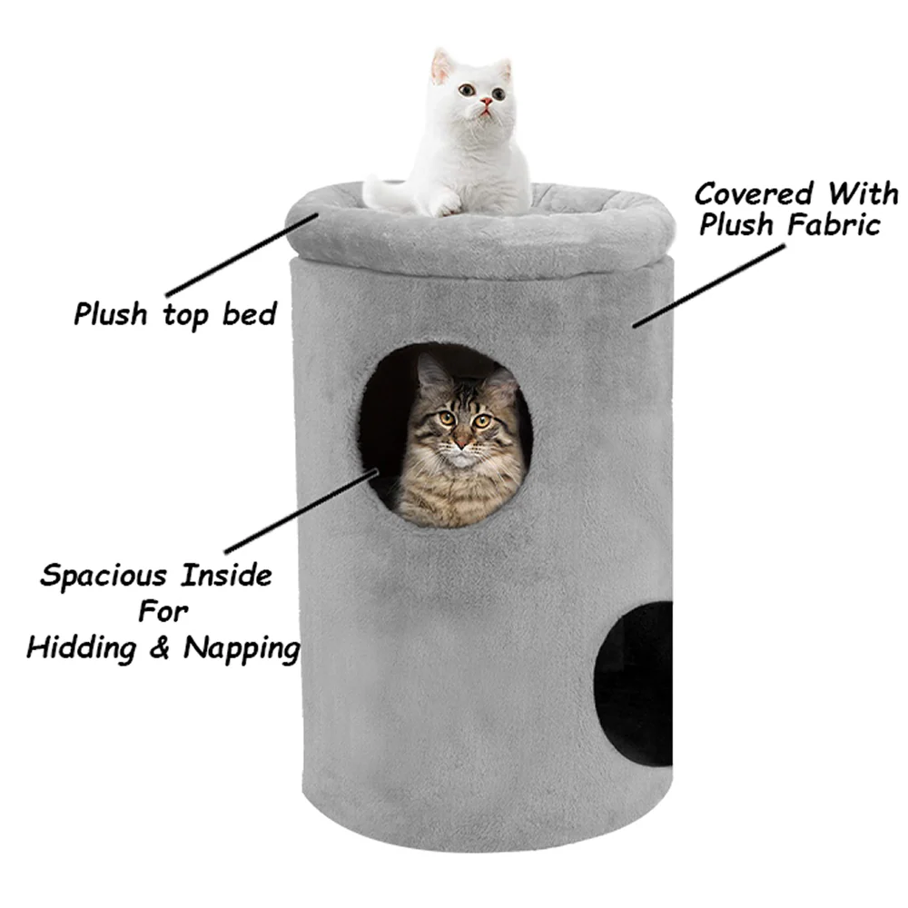Furrlovers House with Plush Cushion for Cats (Grey) - Image 3
