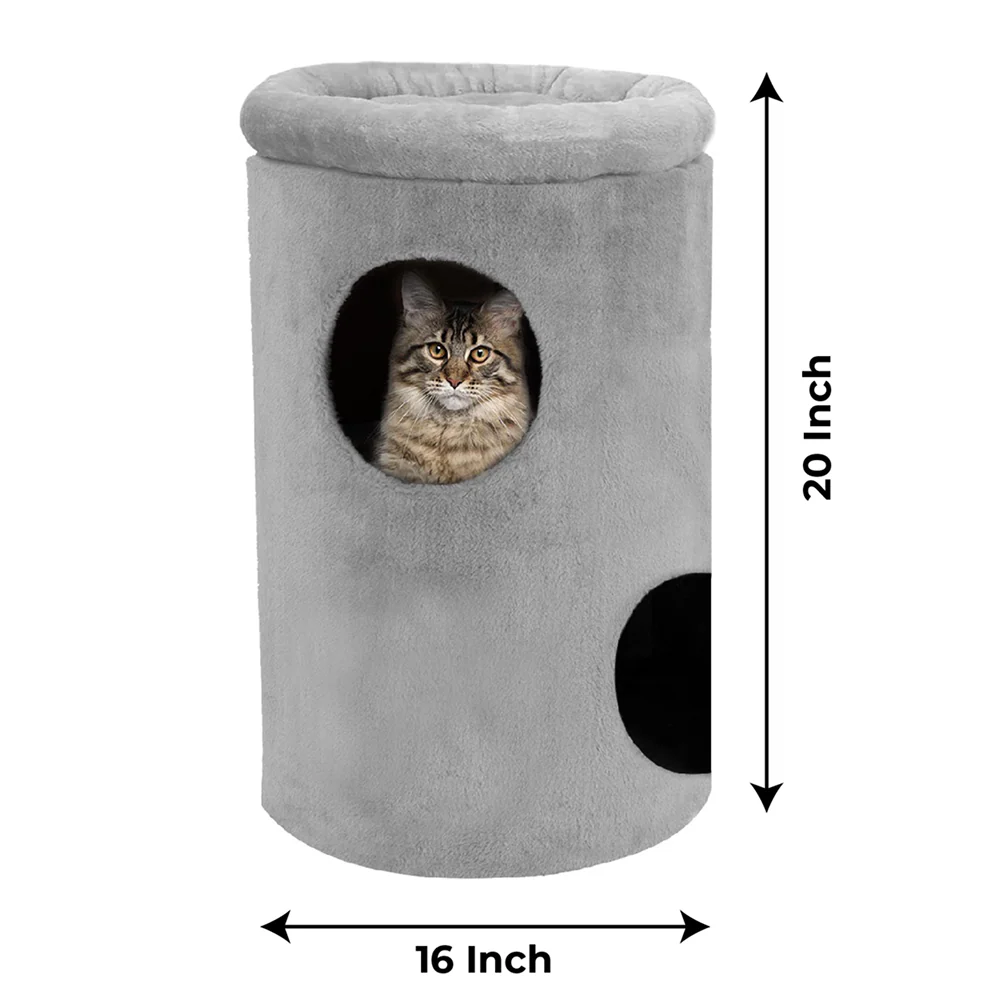 Furrlovers House with Plush Cushion for Cats (Grey) - Image 4