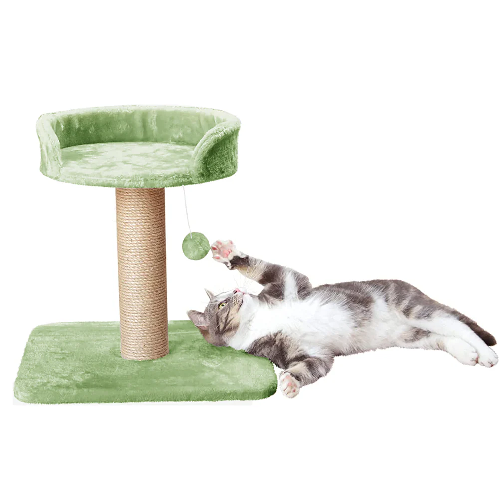 Furrlovers Jute Scratching Posts with Hanging Ball Activity Tree for Cats (Green) - Image 2