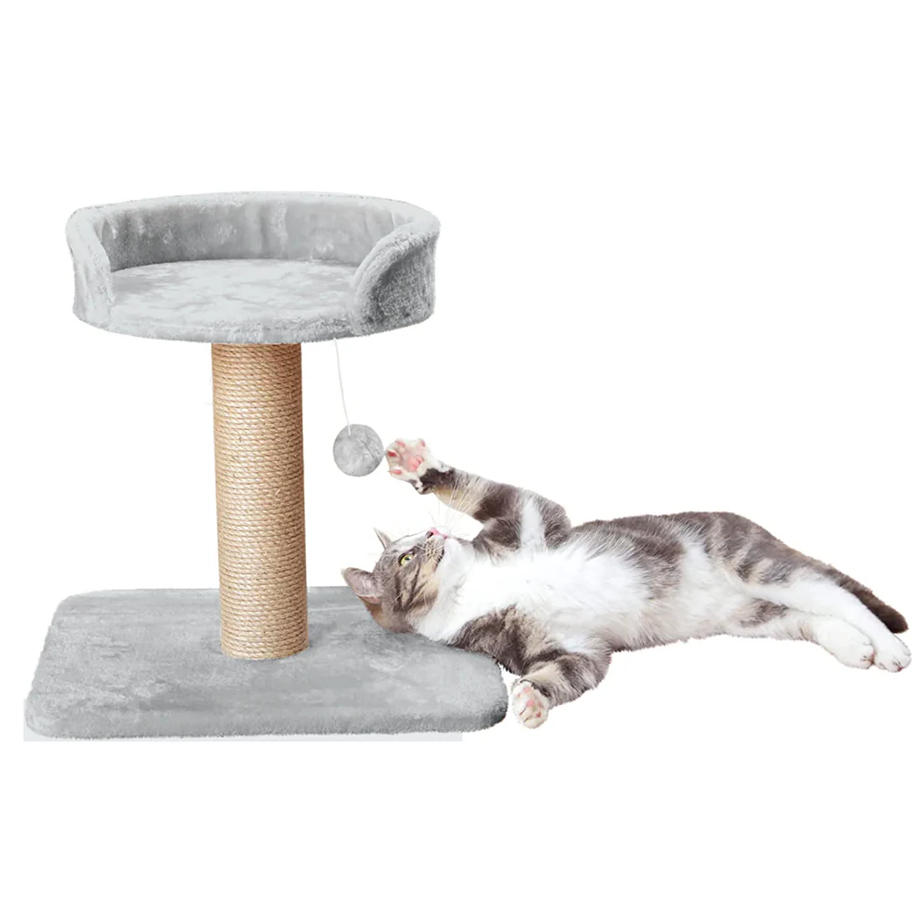 Furrlovers Jute Scratching Posts with Hanging Ball Activity Tree for Cats (Grey) - Image 3