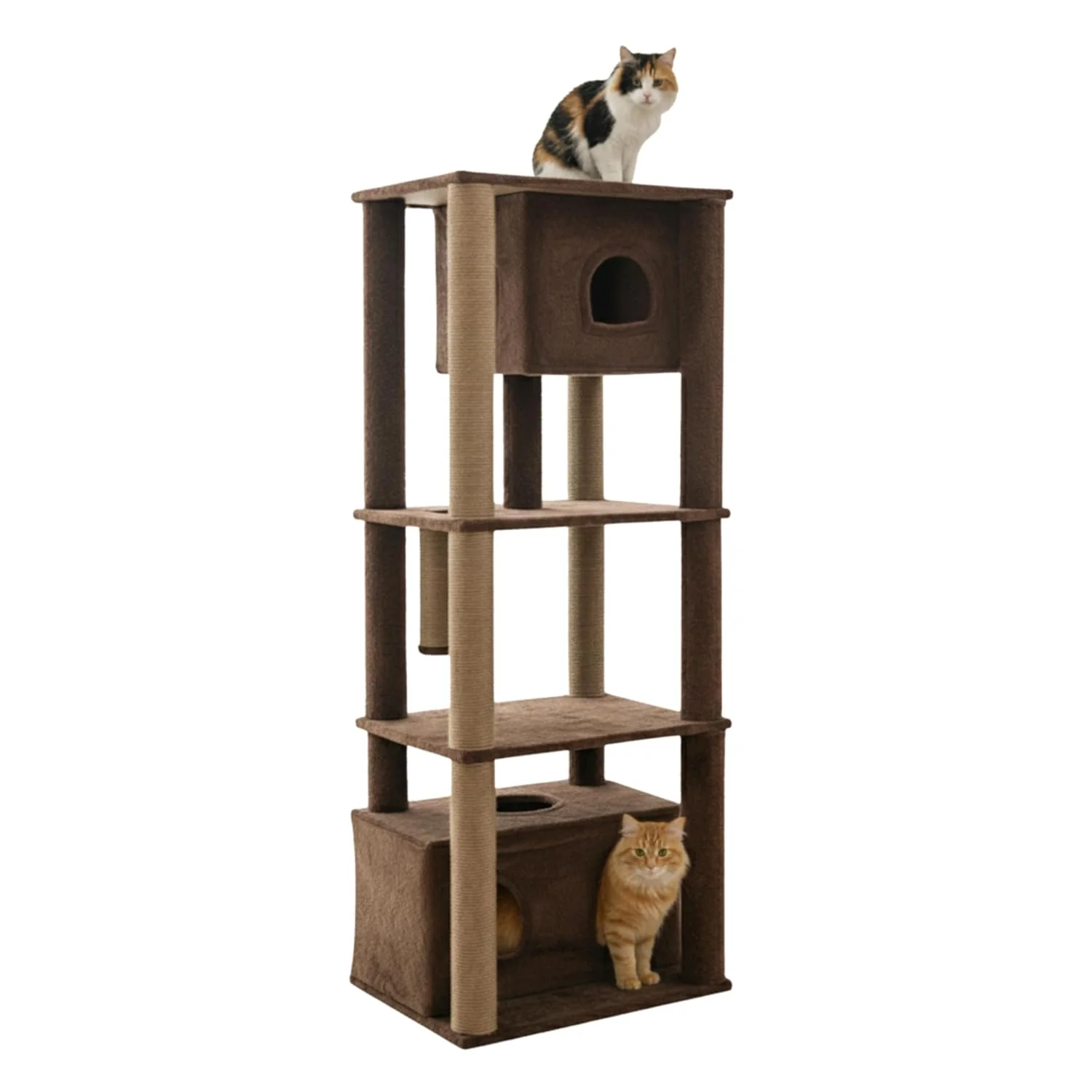 Furrlovers Large Multilevel Cat Tree Tower with Scratching Posts & Condo (Brown) - Image 6