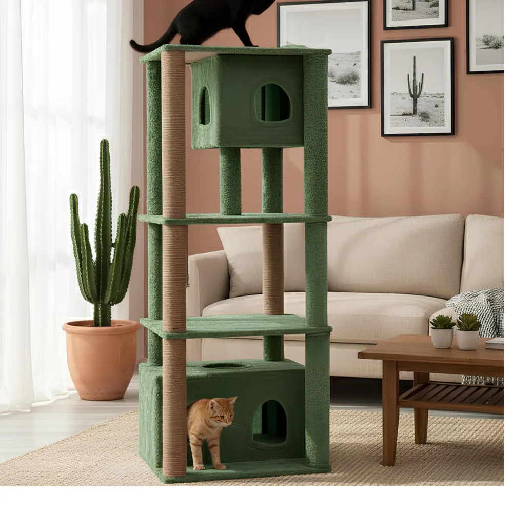 Furrlovers Large Multilevel Cat Tree Tower with Scratching Posts & Condo (Green) - Image 4