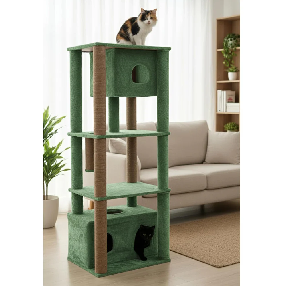 Furrlovers Large Multilevel Cat Tree Tower with Scratching Posts & Condo (Green) - Image 5