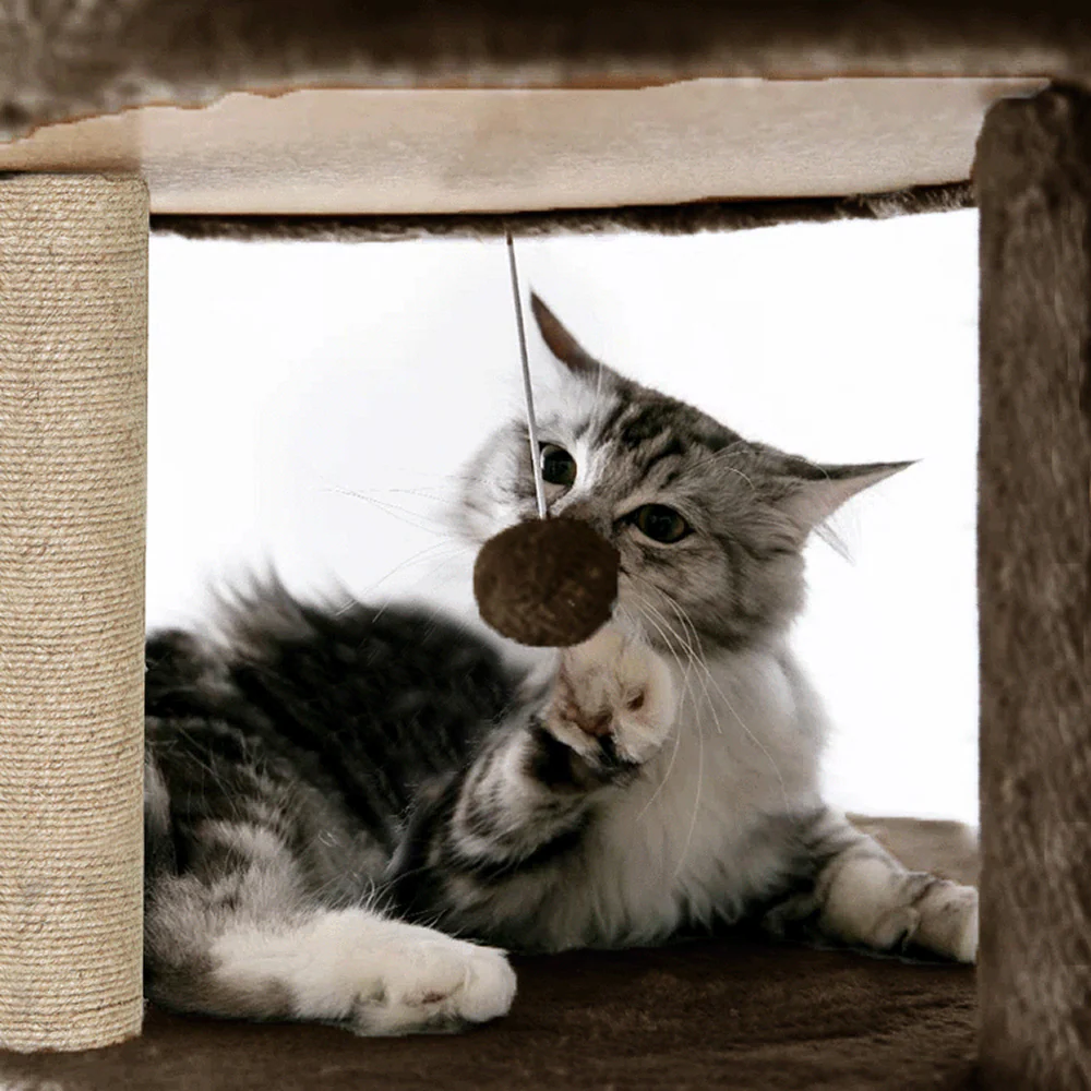 Furrlovers Multi Level Cat Tree Tower with Scratching Posts, Hammock & Condo (Brown) - Image 8