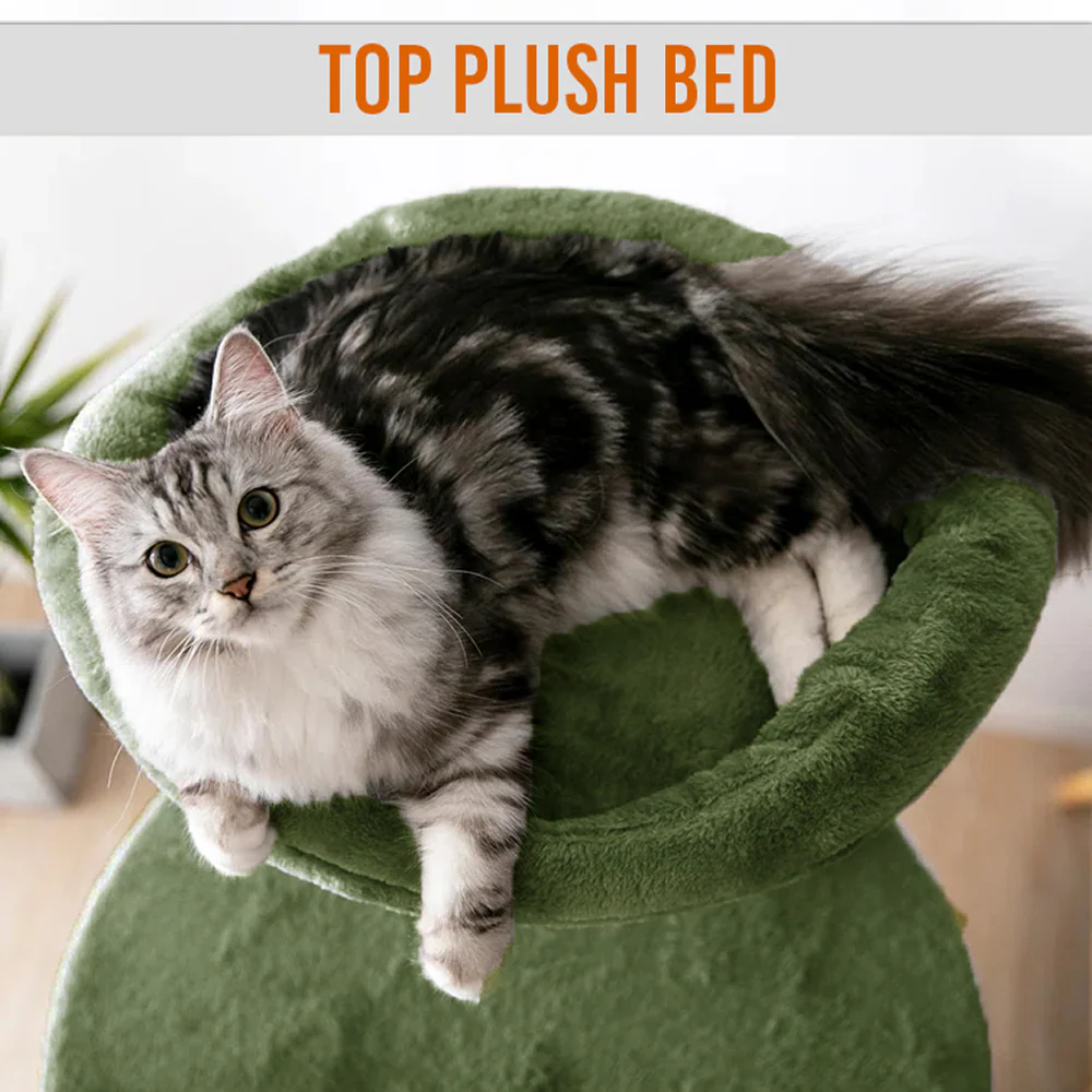 Furrlovers Multi Level Cat Tree Tower with Scratching Posts, Hammock & Condo (Green) - Image 4