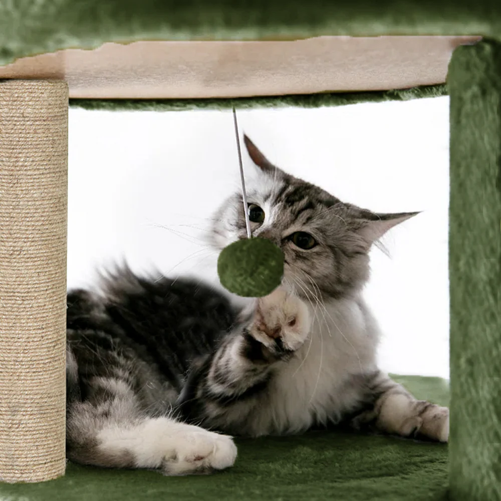 Furrlovers Multi Level Cat Tree Tower with Scratching Posts, Hammock & Condo (Green) - Image 5