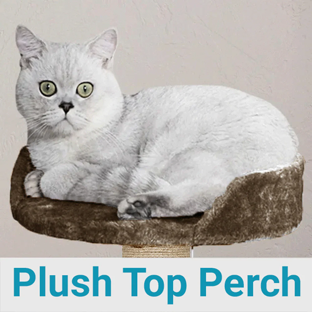 Furrlovers Multi Level Cat Tree with Plush Condo & Jute Scratching Posts (Brown) - Image 3