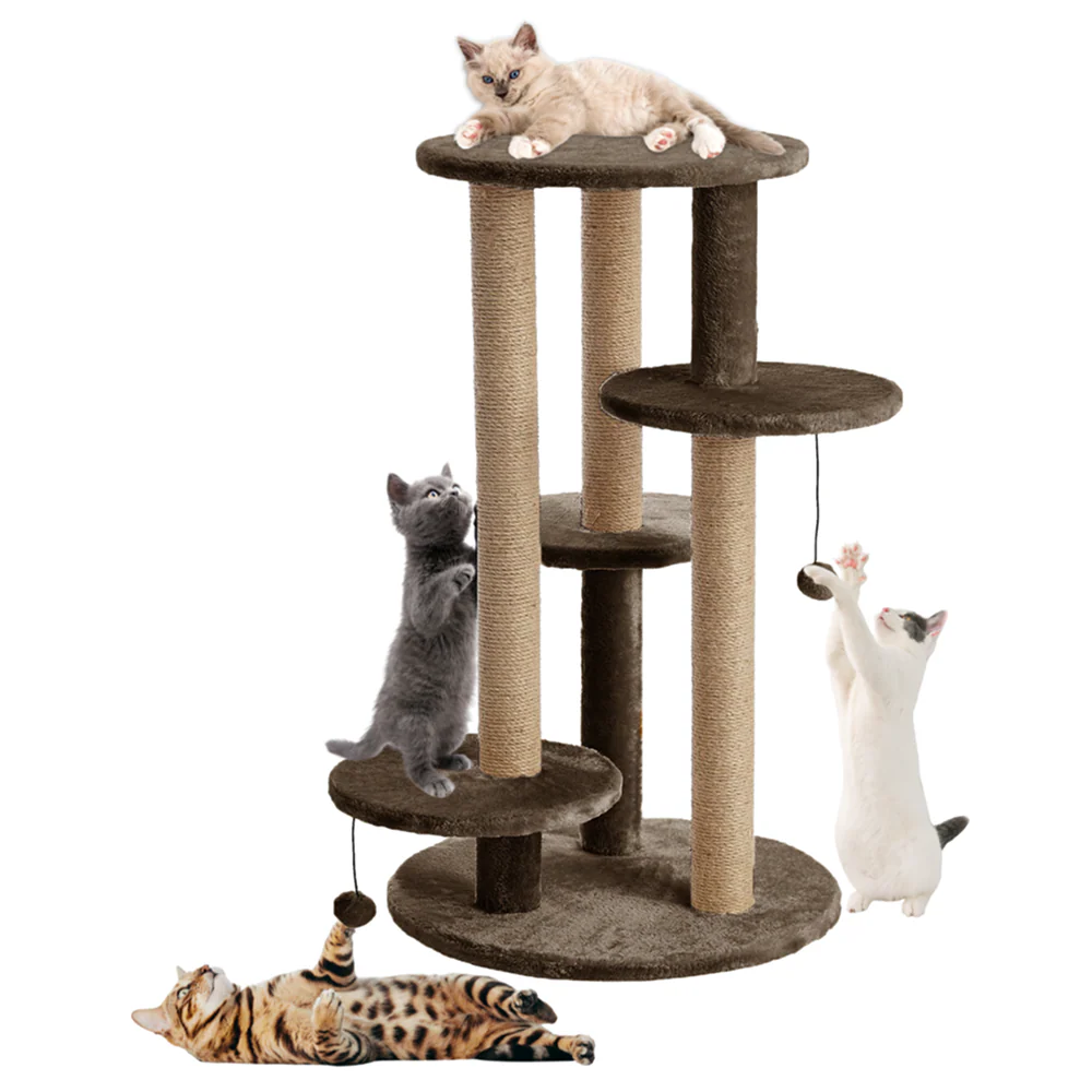 Furrlovers Multi Level Cat Tree with Scratching Posts & Platforms (Brown) - Image 5