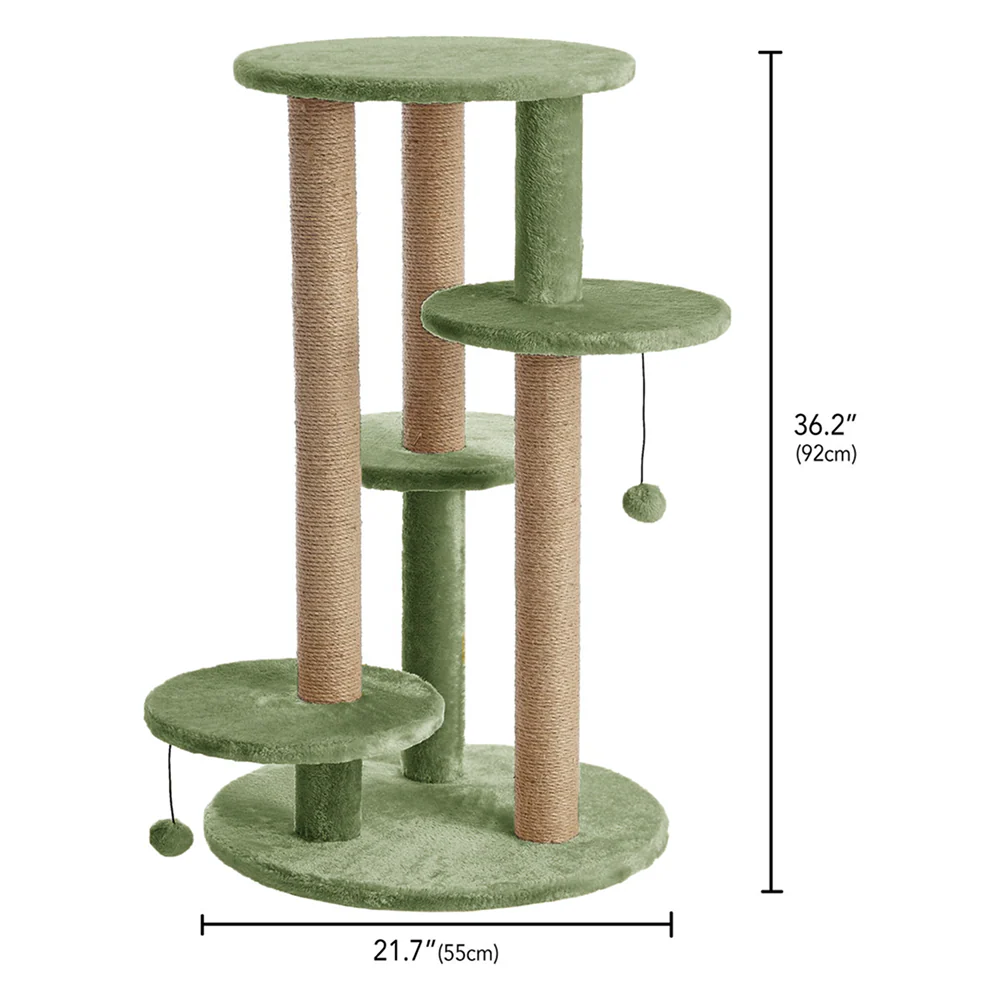 Furrlovers Multi Level Cat Tree with Scratching Posts & Platforms (Green) - Image 3