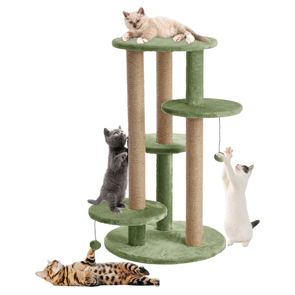 Furrlovers Multi Level Cat Tree with Scratching Posts & Platforms (Green) - Image 4