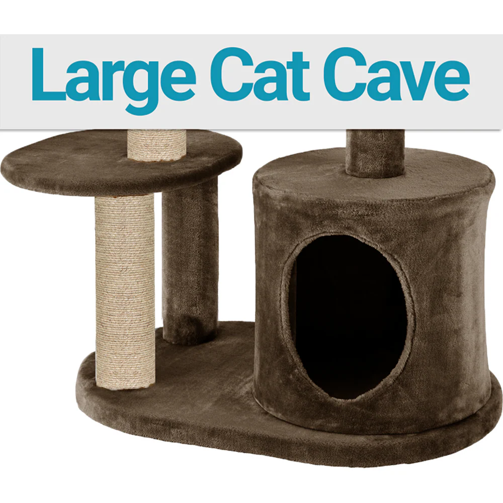 Furrlovers Multi Level Plush Cat Tree with Condo & Sisal Scratching Posts (Brown) - Image 2