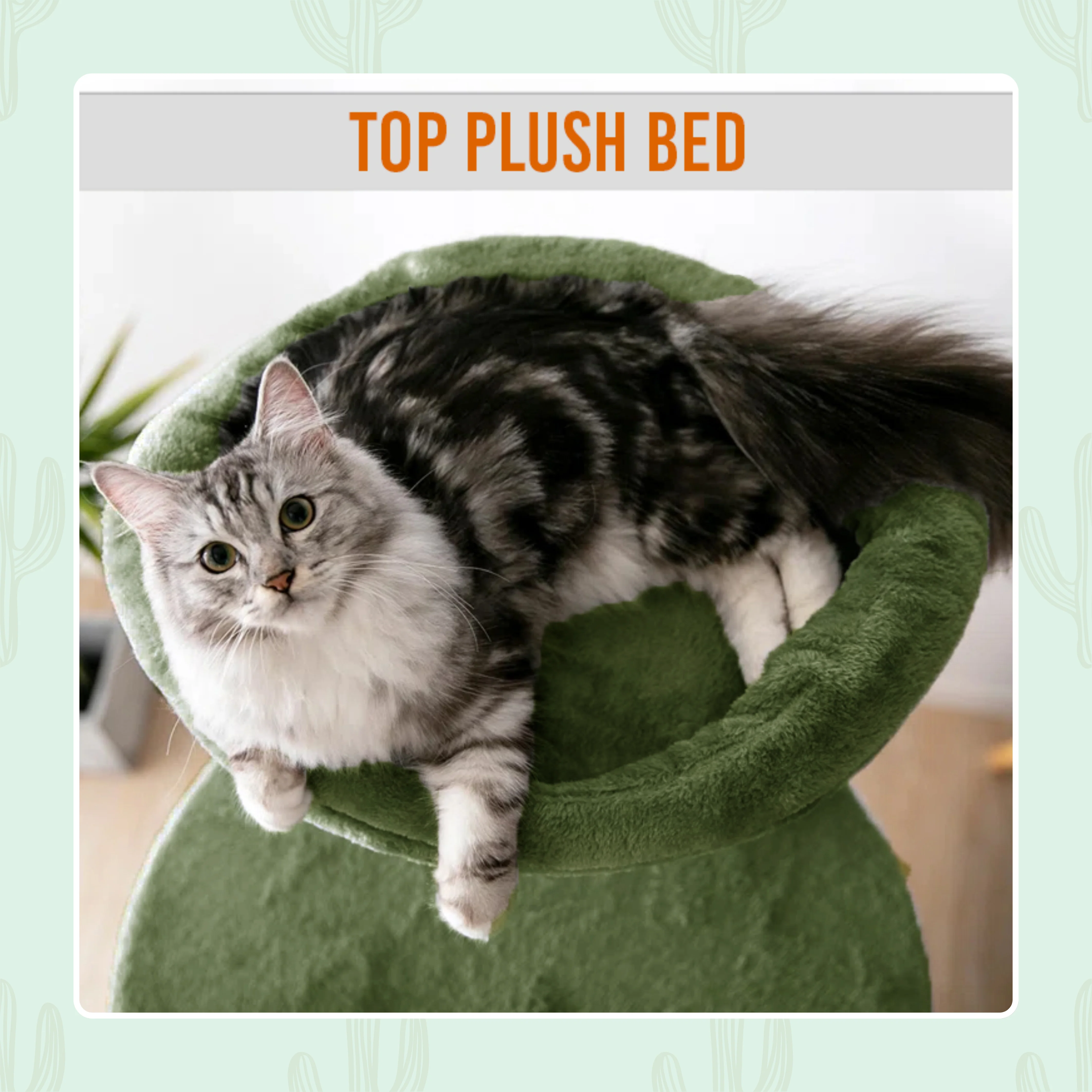 Furrlovers Multi Level Tree with Condo & Hammock for Cats (Green) - Image 8